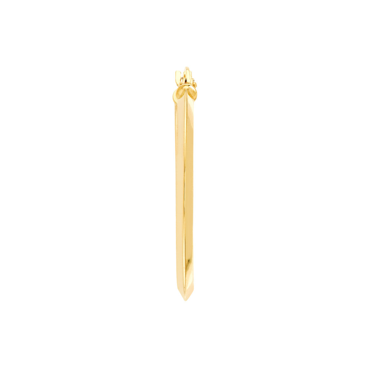 14K Yellow Gold Knife Edge Hoop Earrings