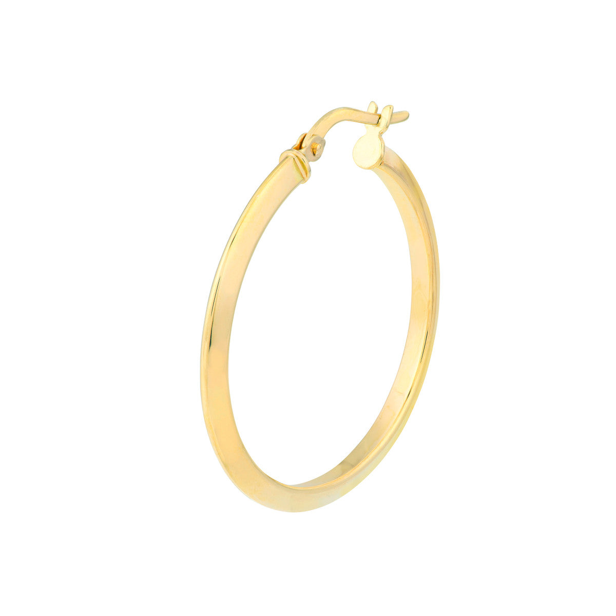 14K Yellow Gold Knife Edge Hoop Earrings