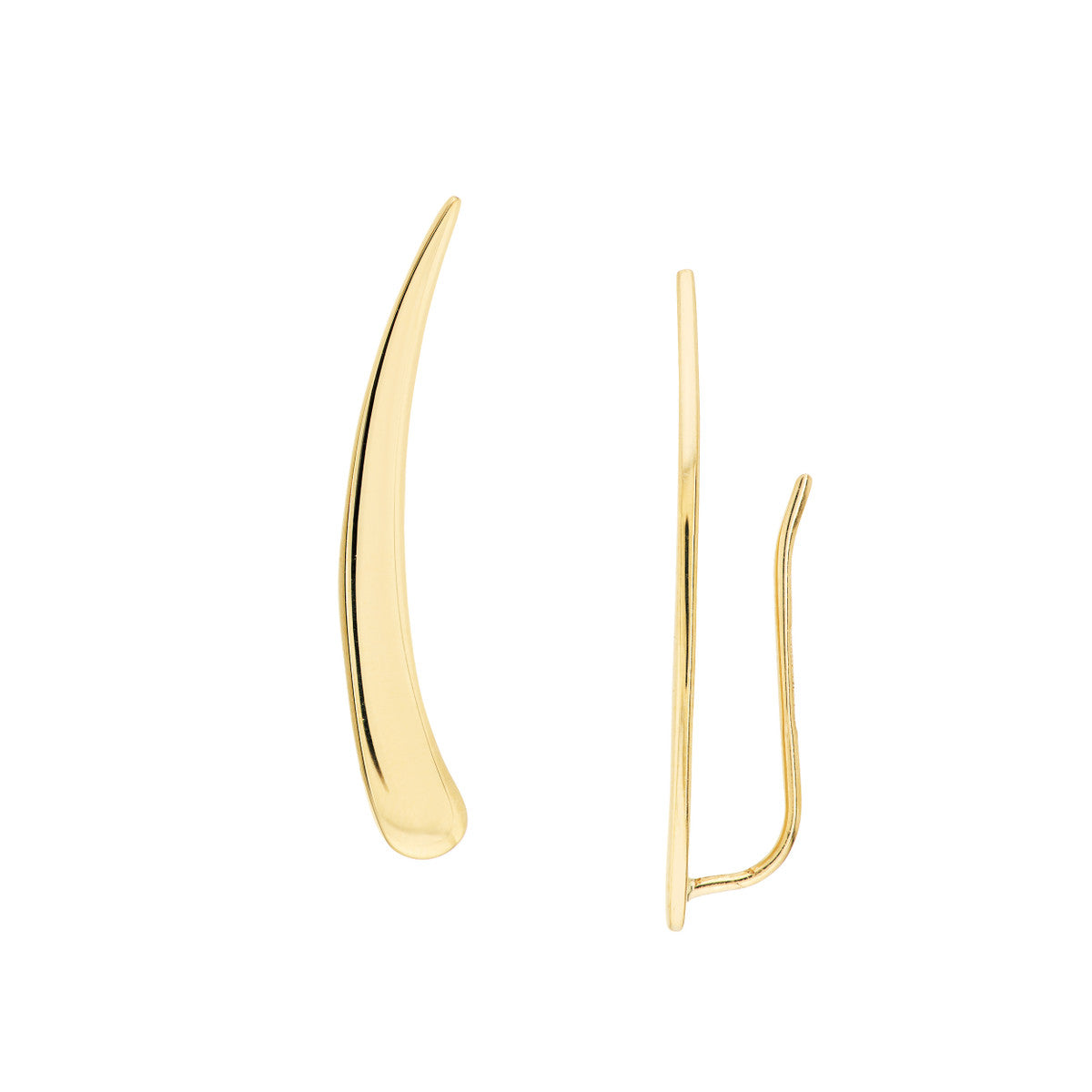 14K Yellow Gold Geometric Ear Climbers