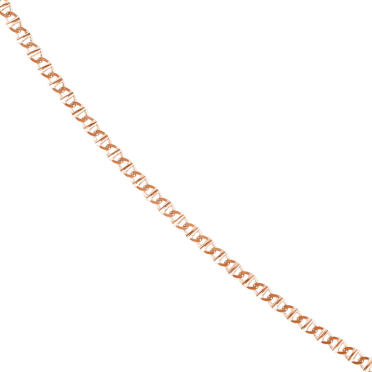 14K Rose Gold Flat Mariner Chain Necklace