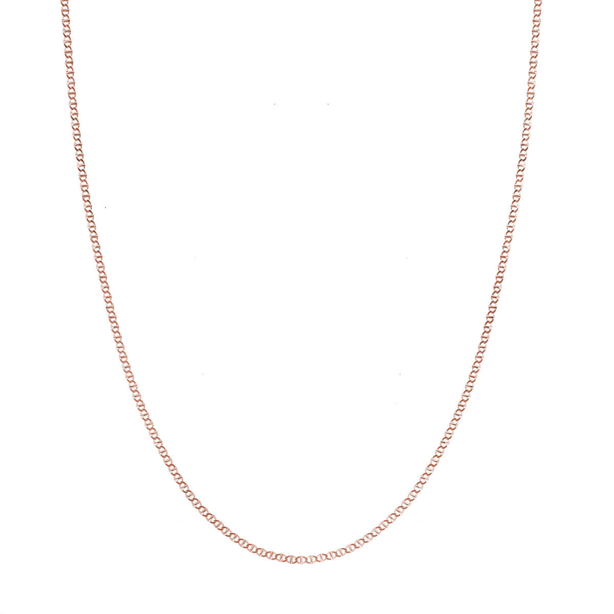 14K Rose Gold Flat Mariner Chain Necklace