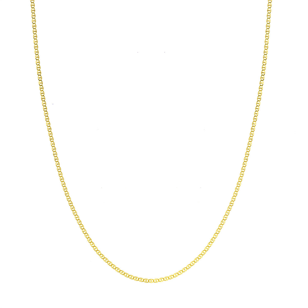 14K Yellow Gold Flat Mariner Chain Necklace