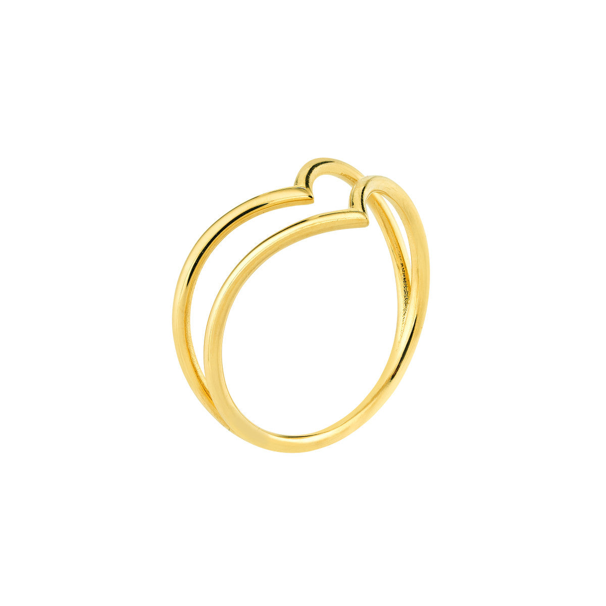 14K Yellow Gold Double Chevron Wire Ring