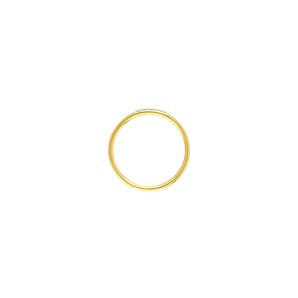 14K Yellow Gold Thin Diamond Row Band