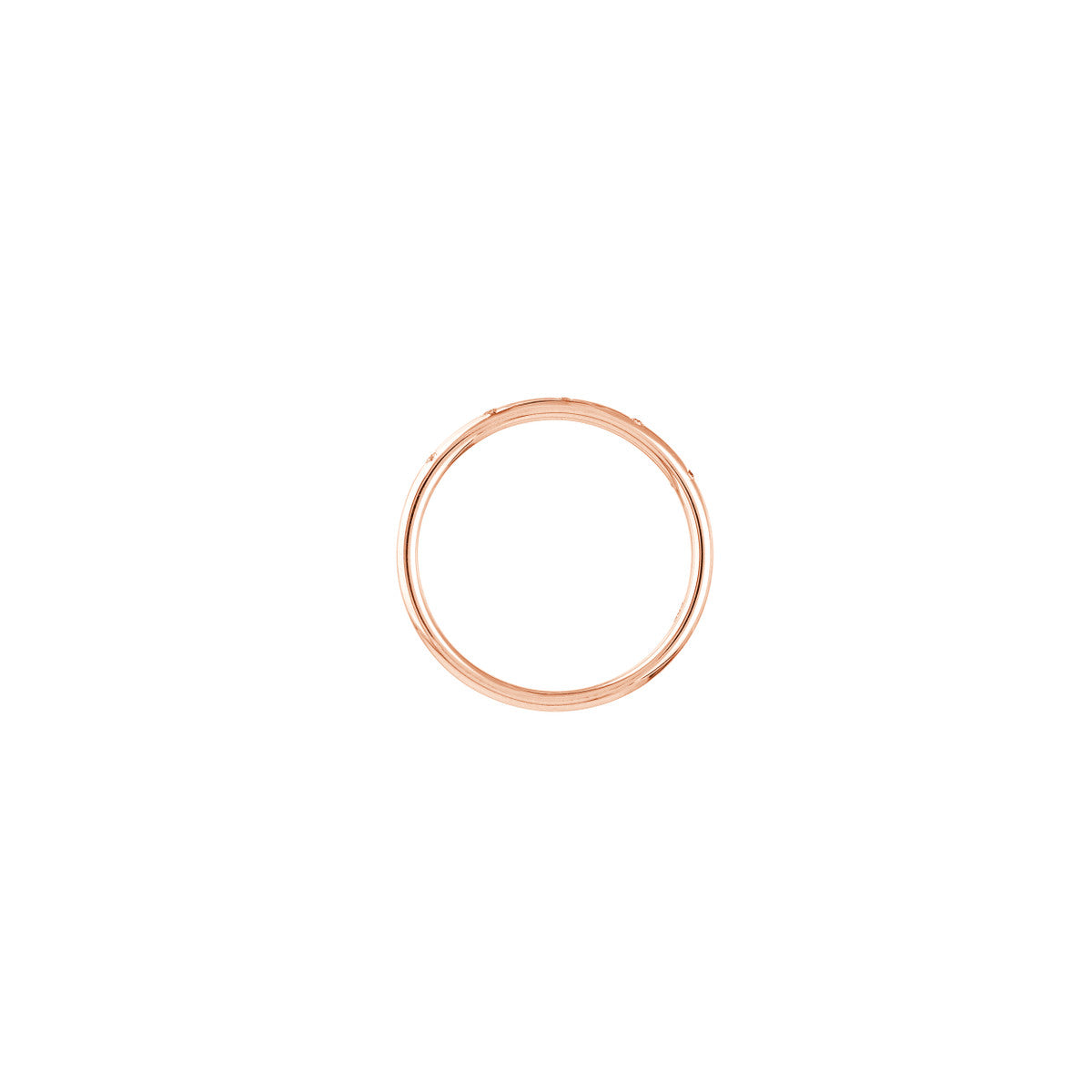 14K Rose Gold Halfway Diamond Station Stackable Band