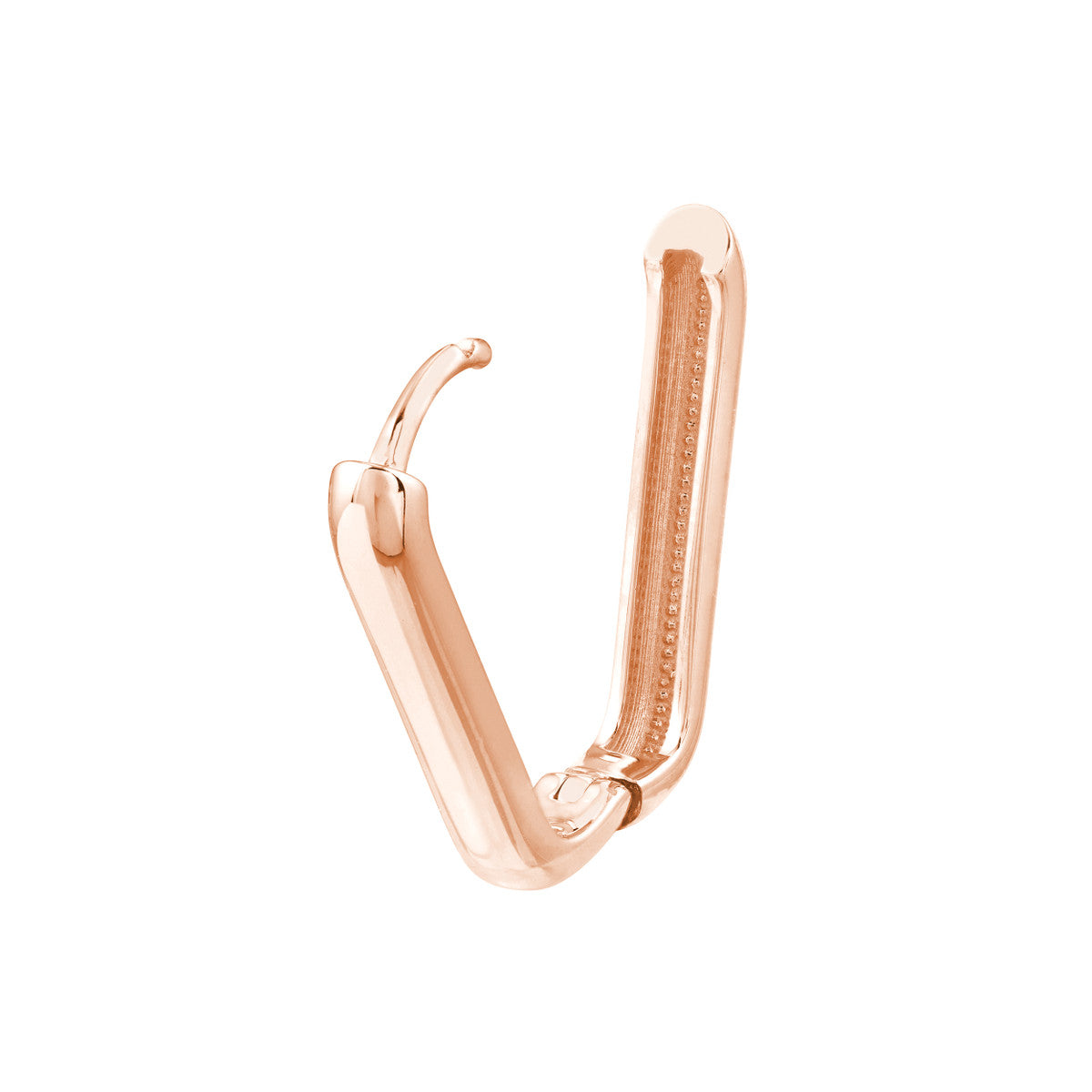 14K Rose Gold Elongated Polished Hoop Earrings