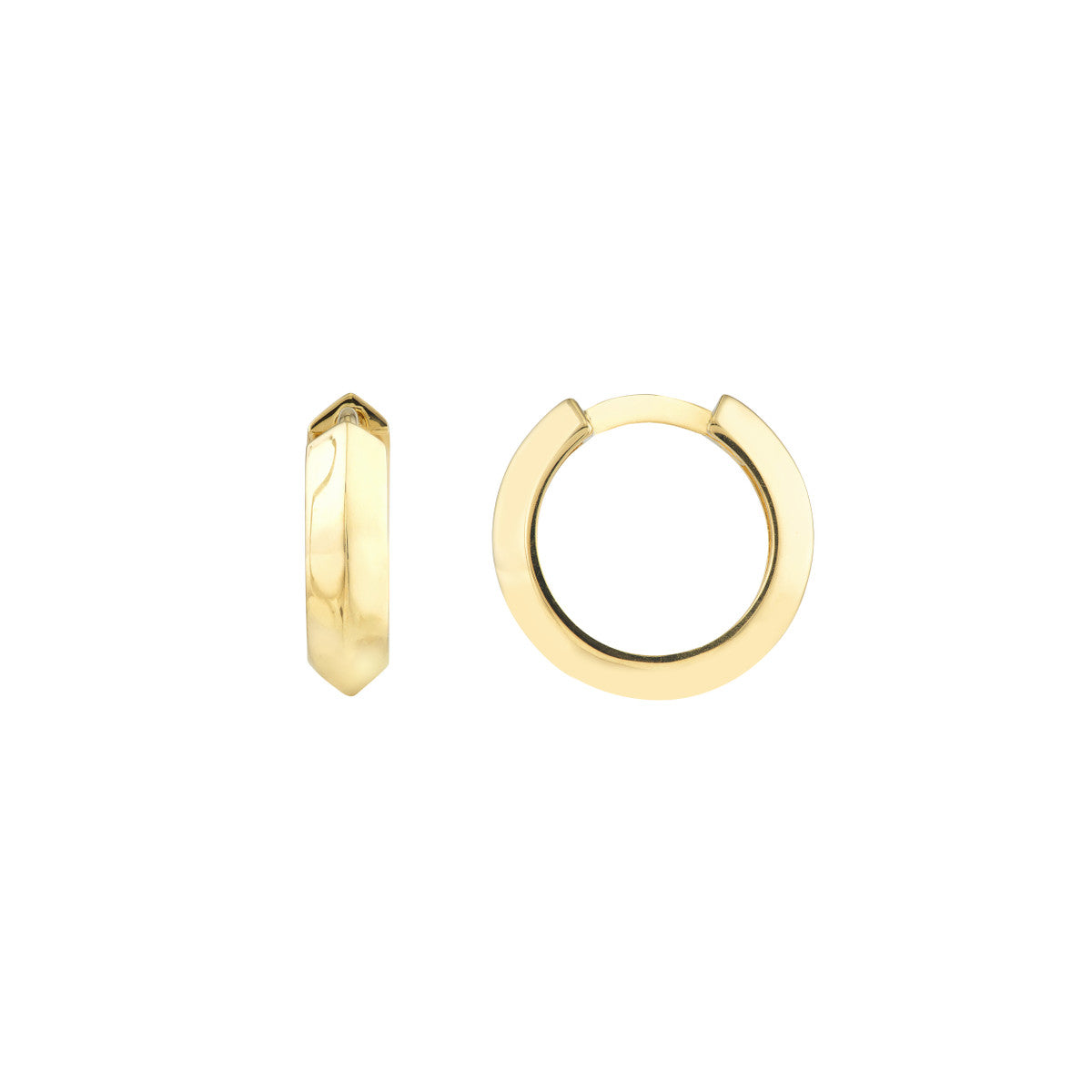 14K Yellow Gold Knife Edge Polished Mini Hoops