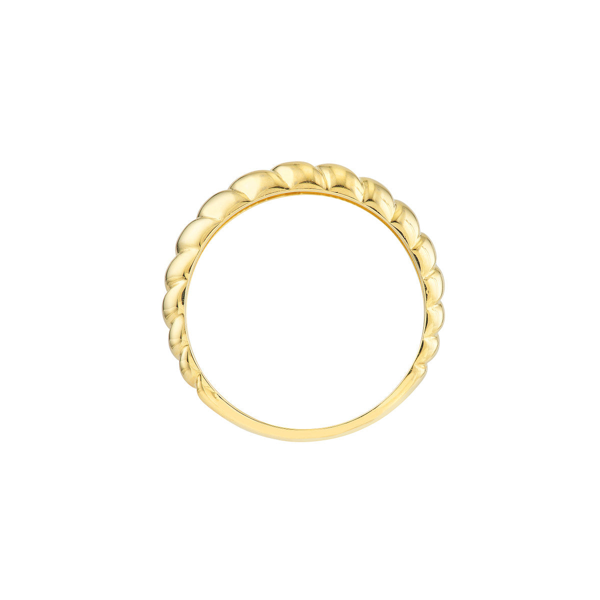 14K Yellow Gold Ribbed Dome Ring