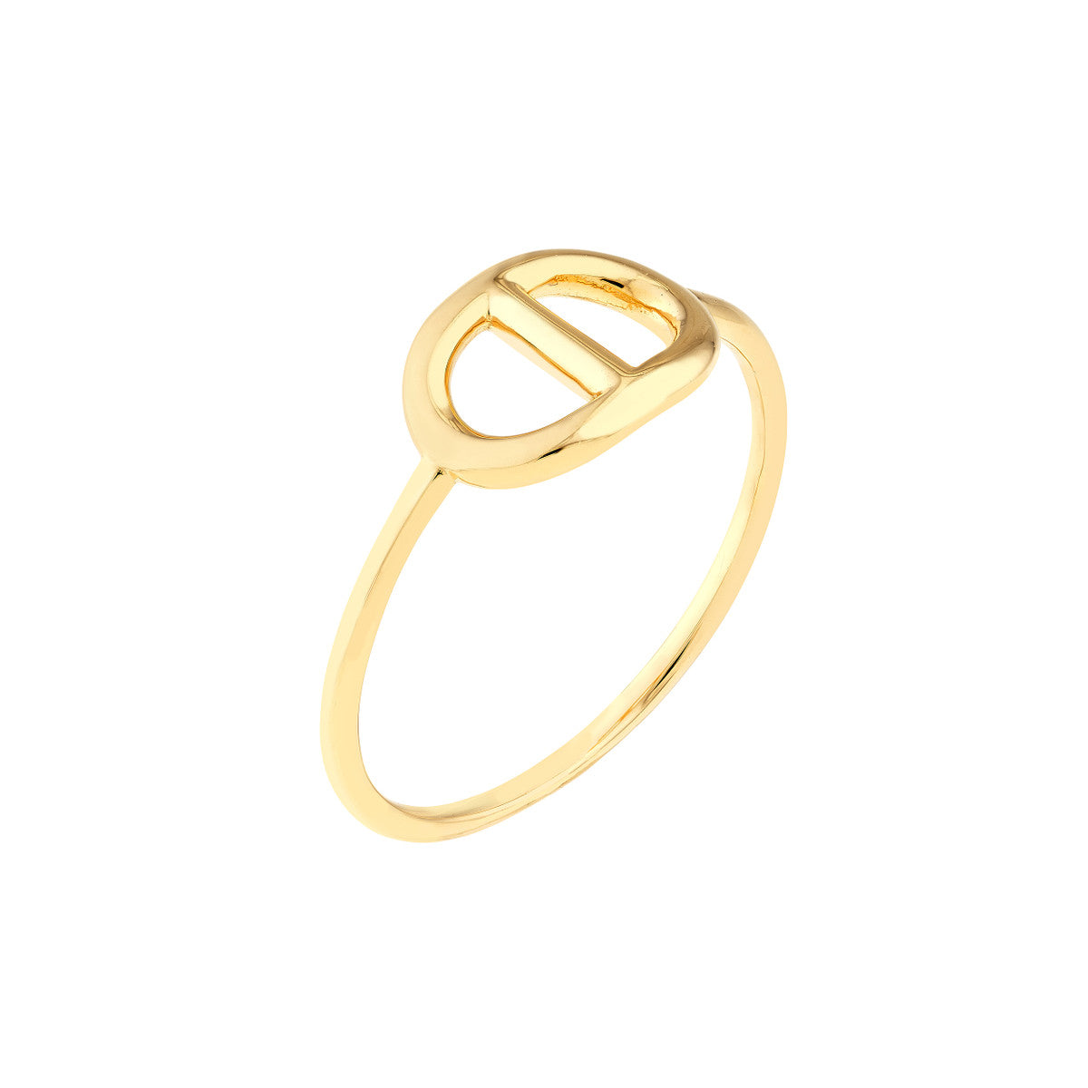 14K Yellow Gold Puffed Mariner Link Ring