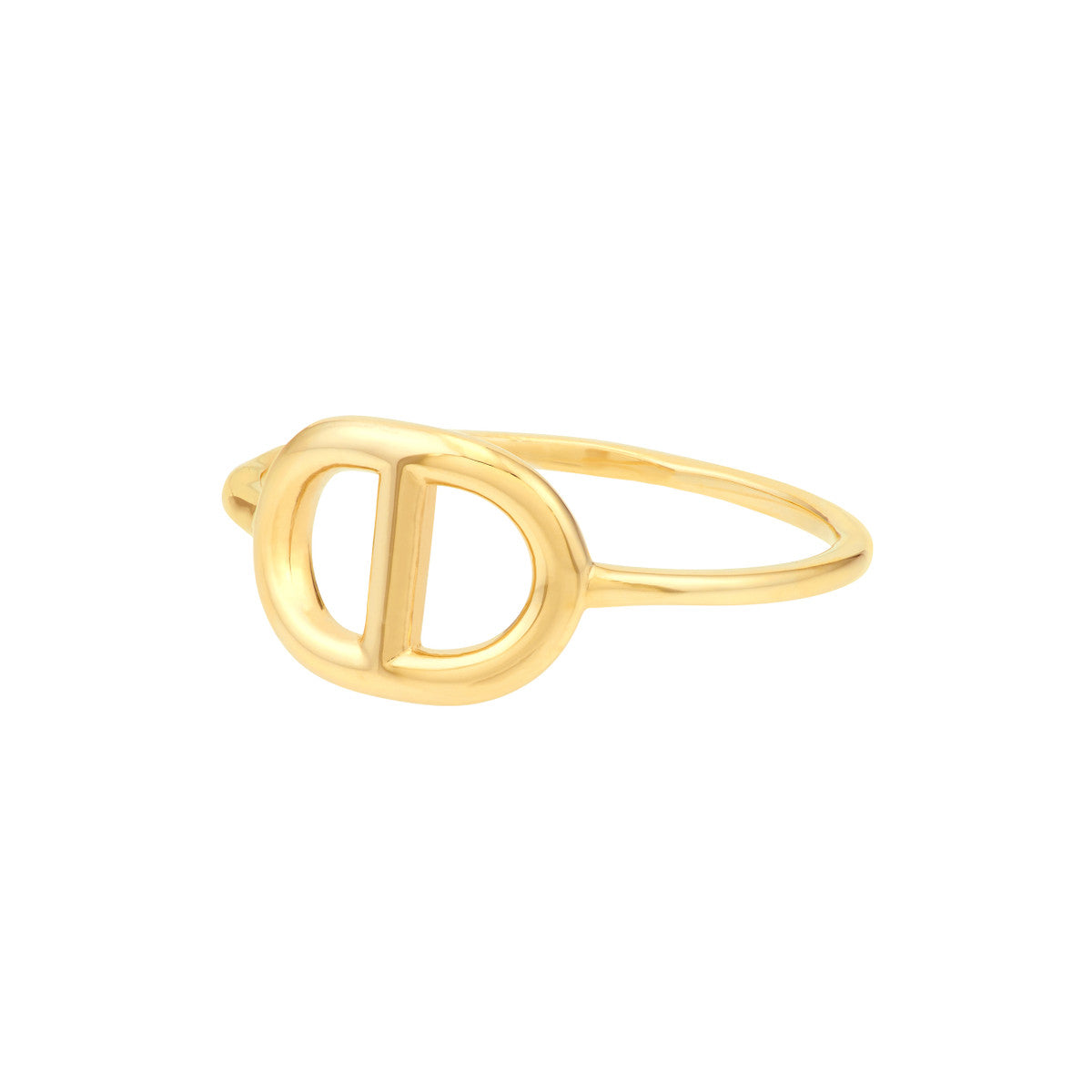 14K Yellow Gold Puffed Mariner Link Ring