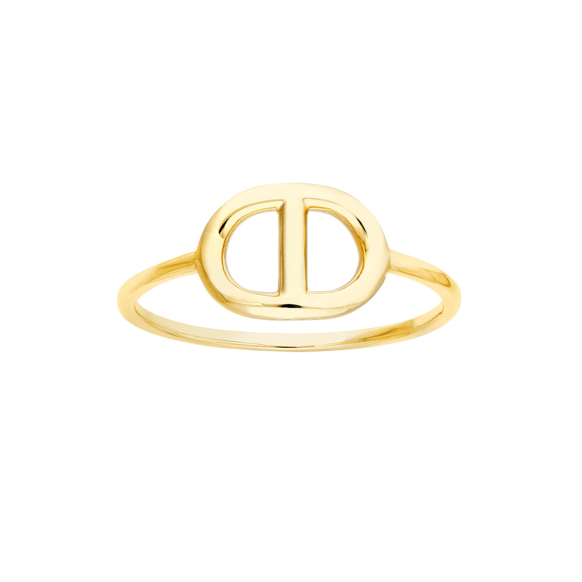 14K Yellow Gold Puffed Mariner Link Ring