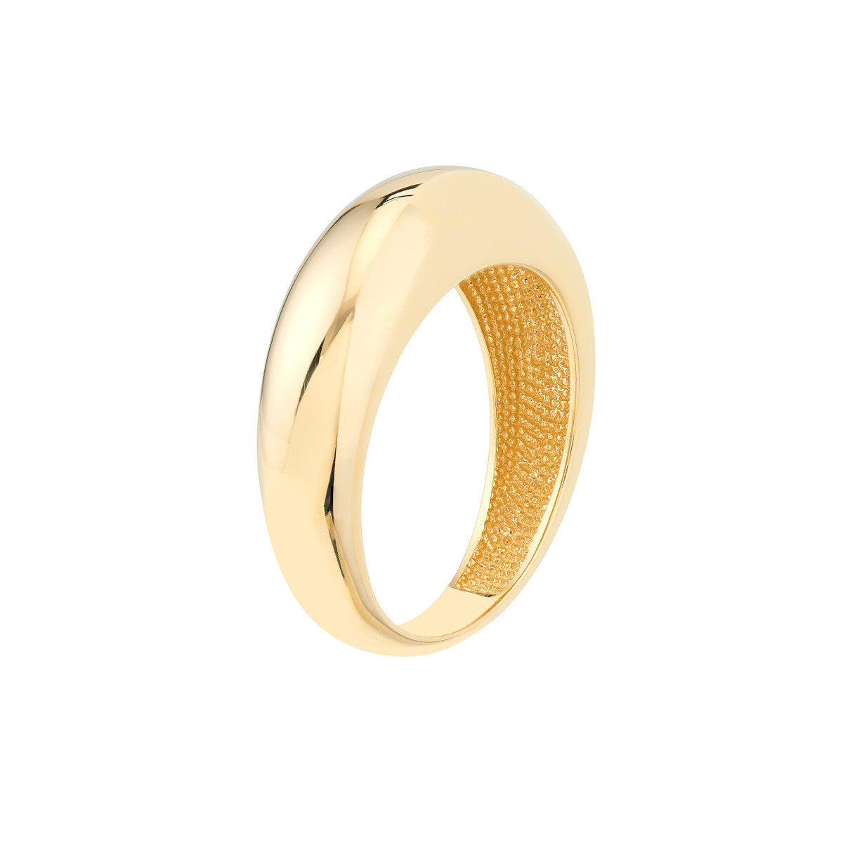 14K Yellow Gold Domed Puff Ring