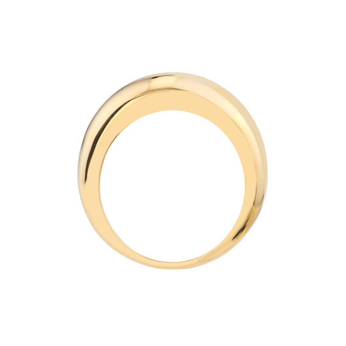 14K Yellow Gold Domed Puff Ring