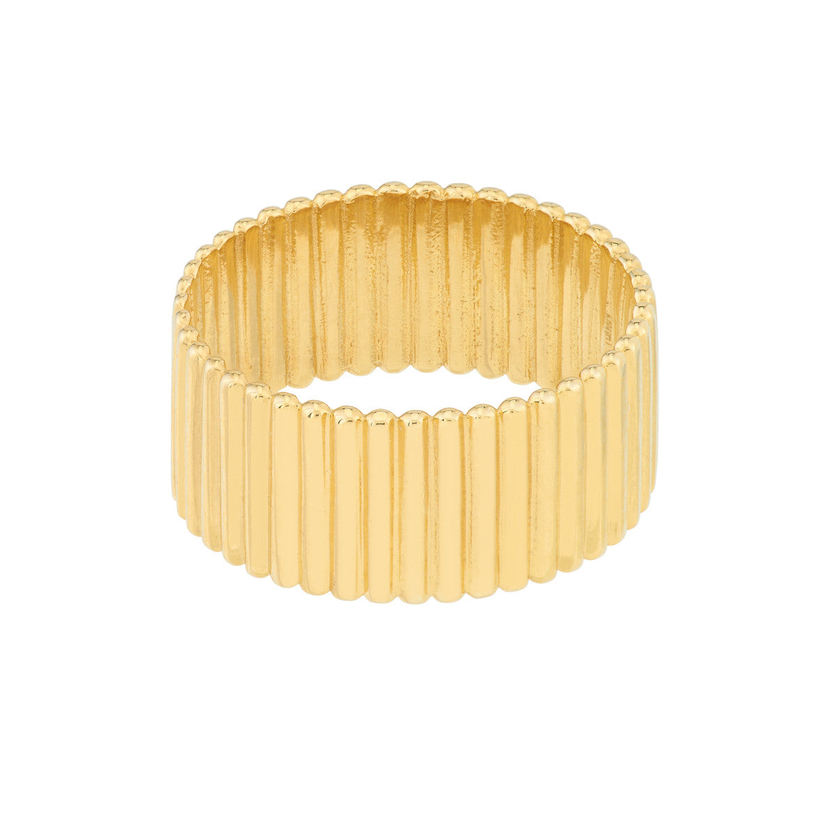 14K Yellow Gold Ribbed Cigar Band