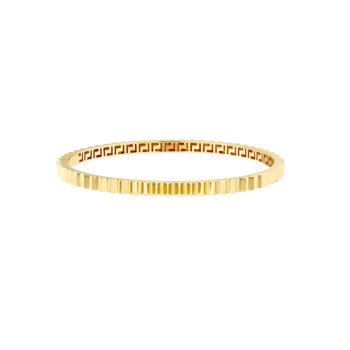 14K Yellow Gold Sunburst Hinged Bangle