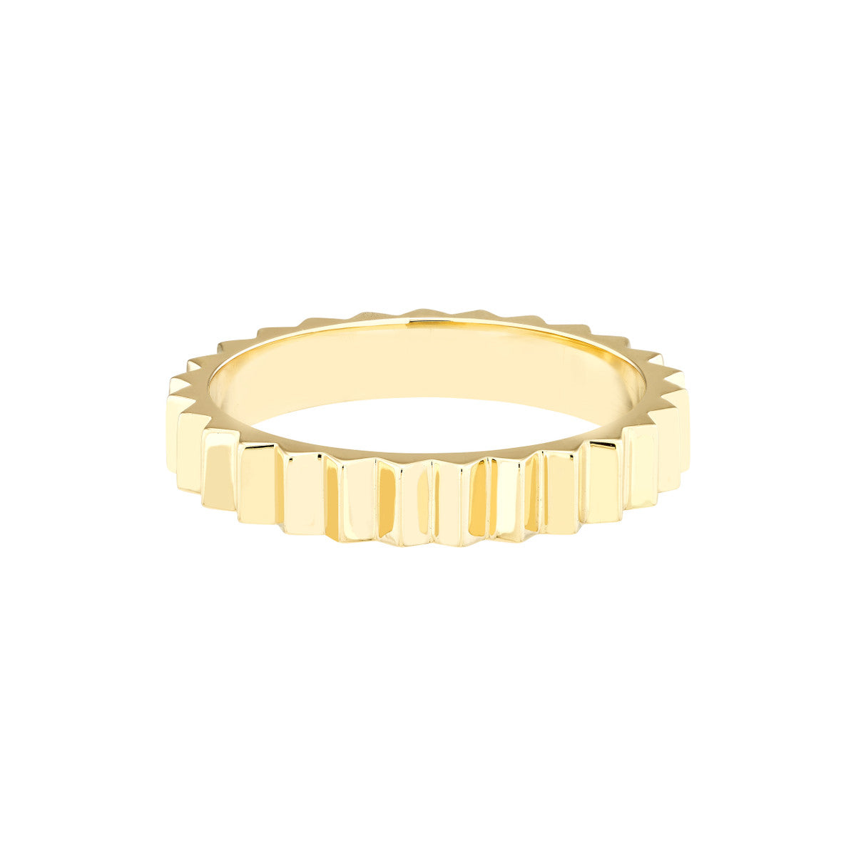 14K Yellow Gold Fluted Sunburst Ring