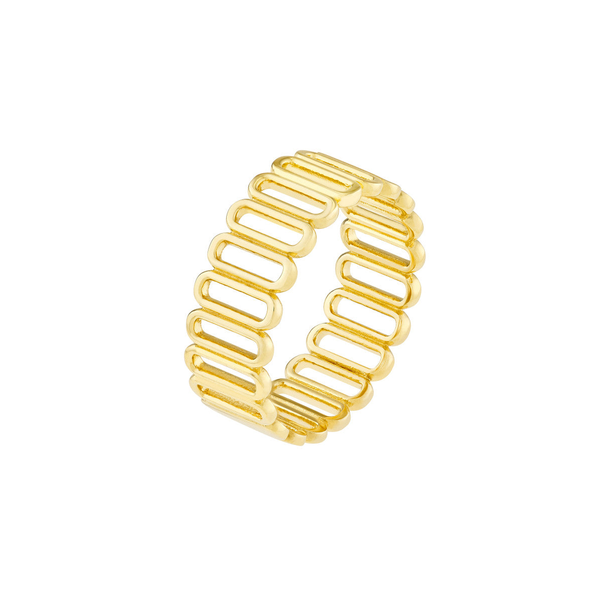 14K Yellow Gold Open Paper Clip Band