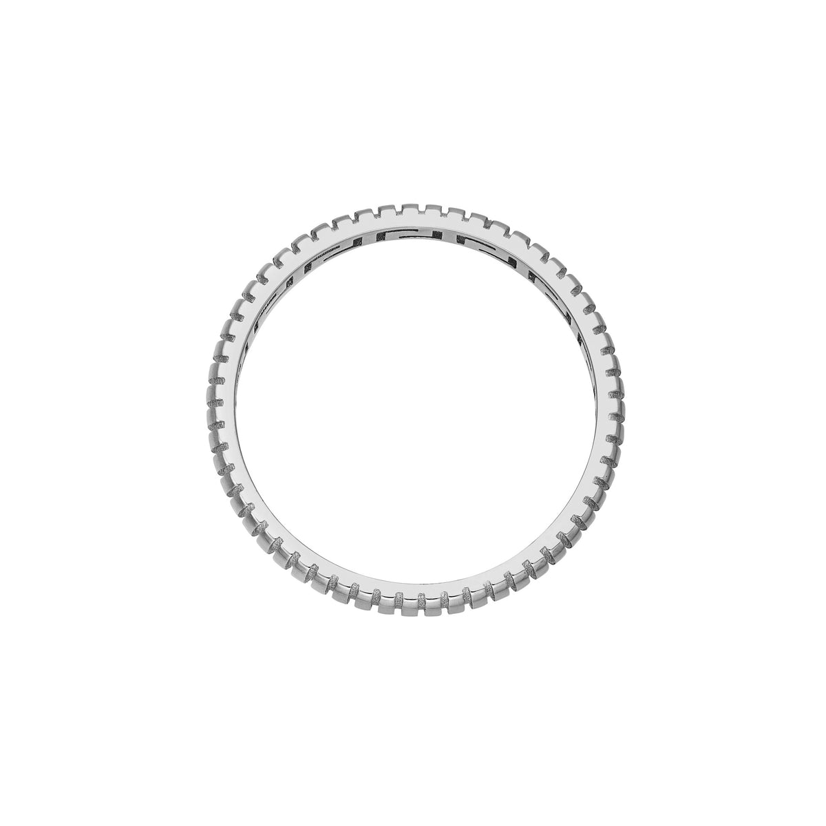 14K White Gold Diamond-Cut Line Band