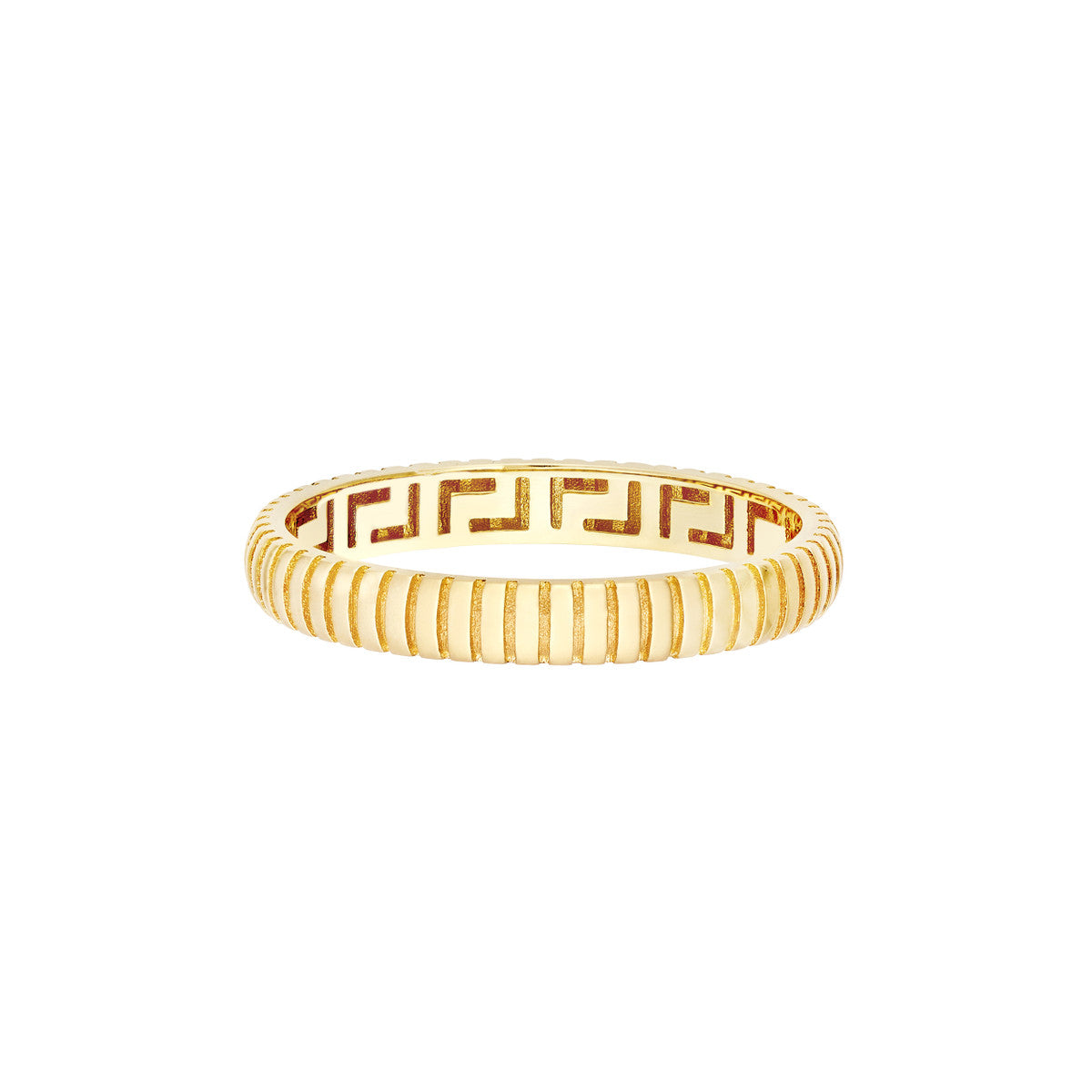 14K Yellow Gold Diamond-Cut Line Band