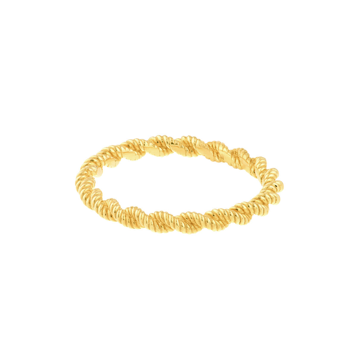 14K Yellow Gold Thin Cable Band