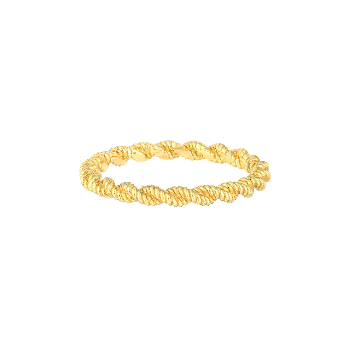 14K Yellow Gold Thin Cable Band