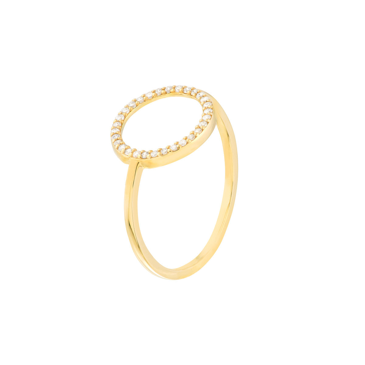 14K Yellow Gold Diamond Circle Ring