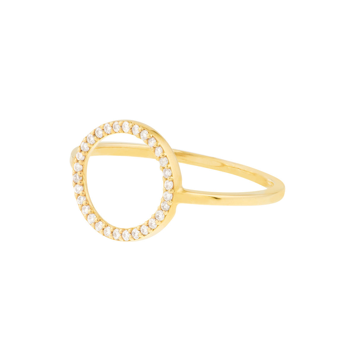 14K Yellow Gold Diamond Circle Ring