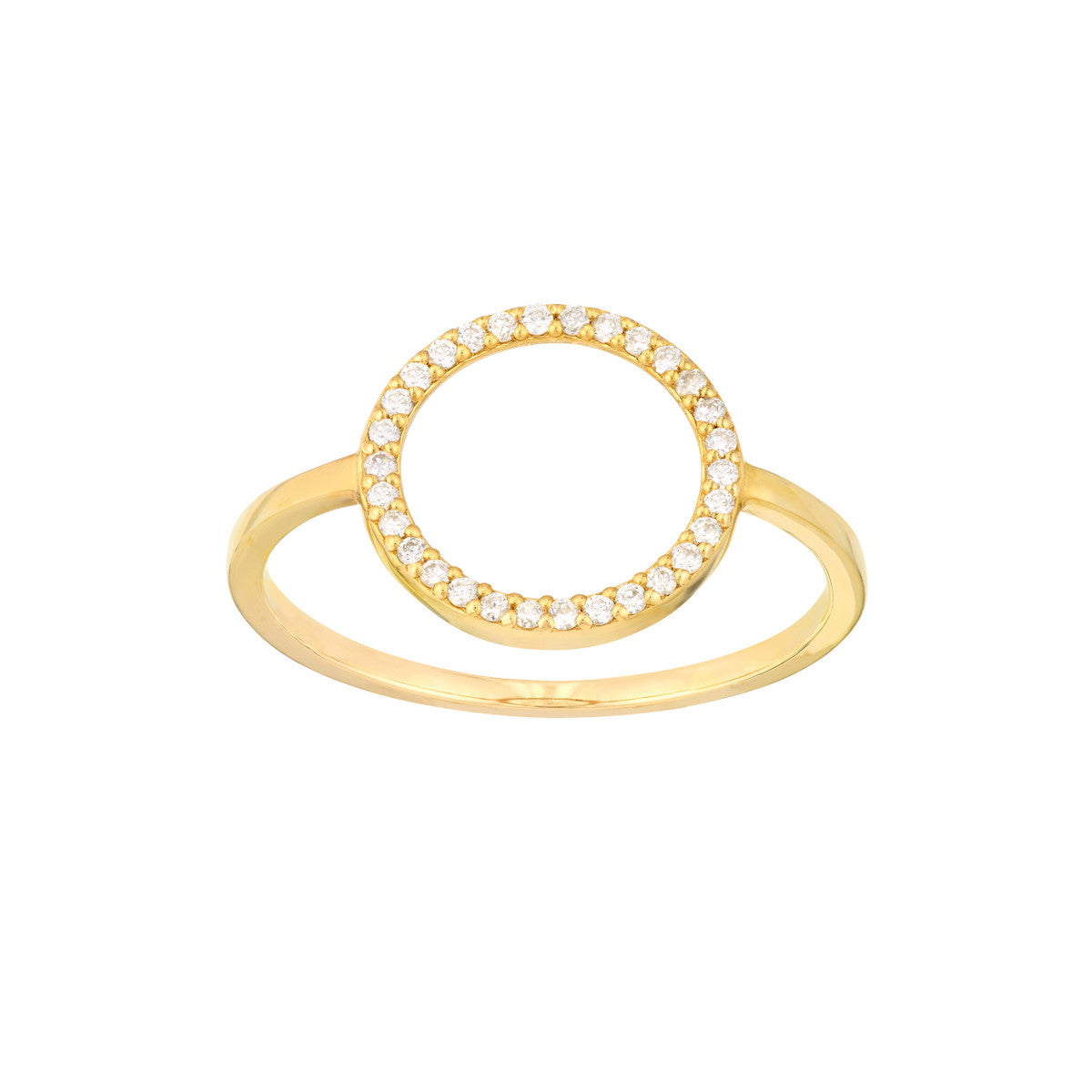 14K Yellow Gold Diamond Circle Ring