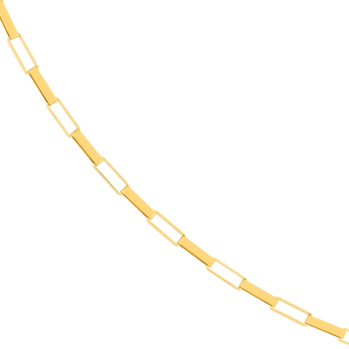 14K Yellow Gold Elongated Box Link Bracelet