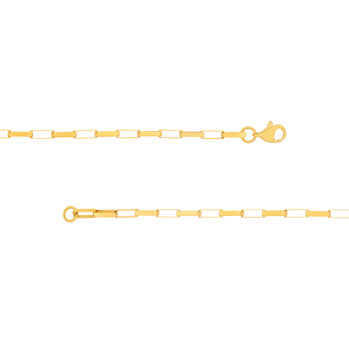 14K Yellow Gold Elongated Box Link Bracelet