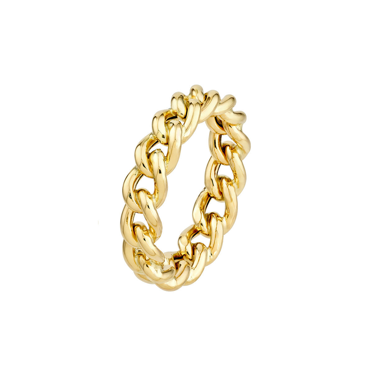 14K Yellow Gold Open Curb Link Ring