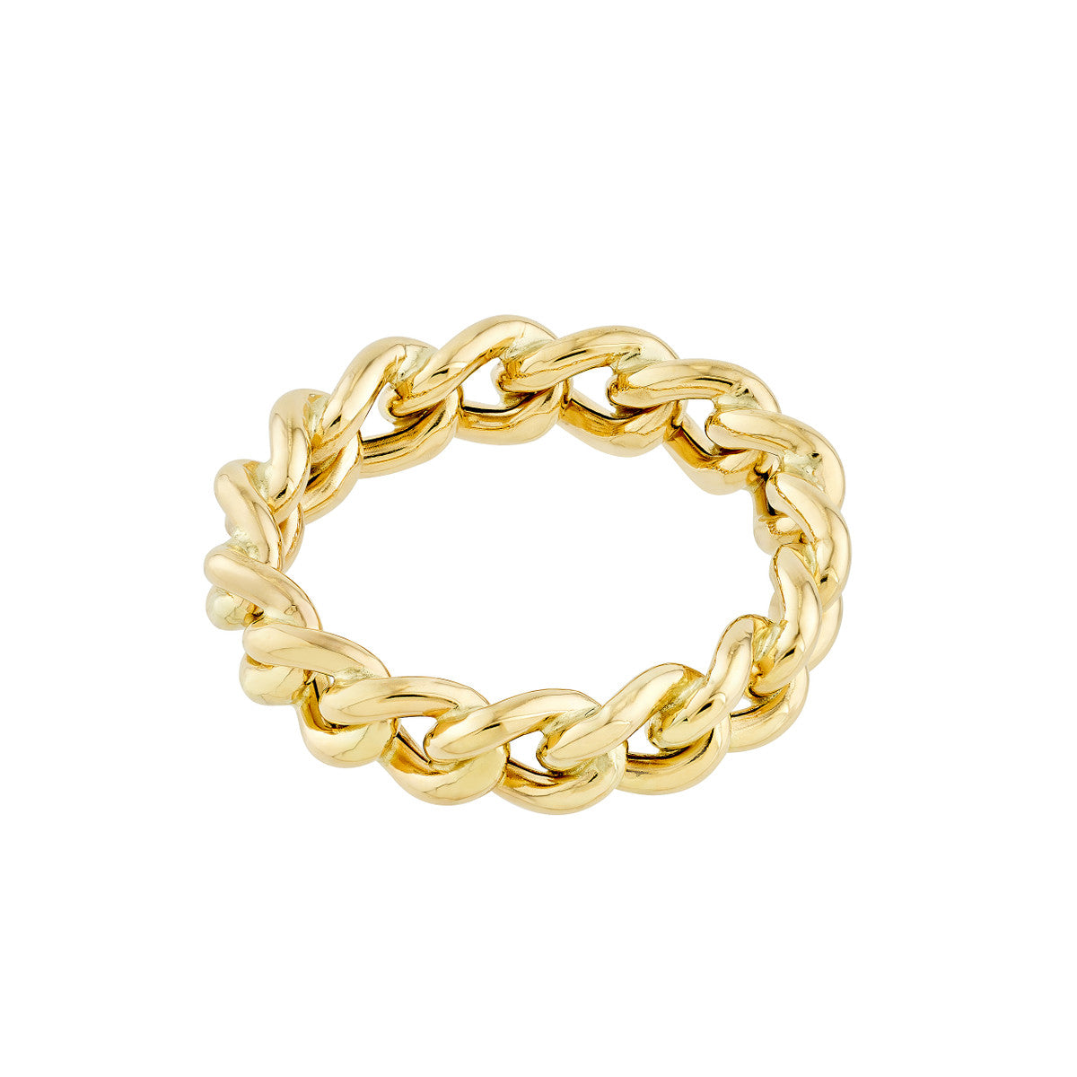 14K Yellow Gold Open Curb Link Ring