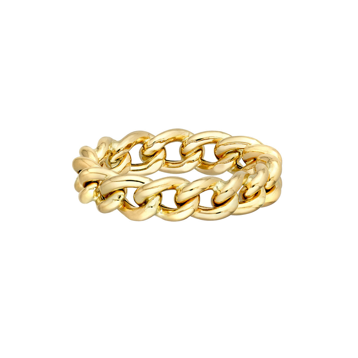 14K Yellow Gold Open Curb Link Ring