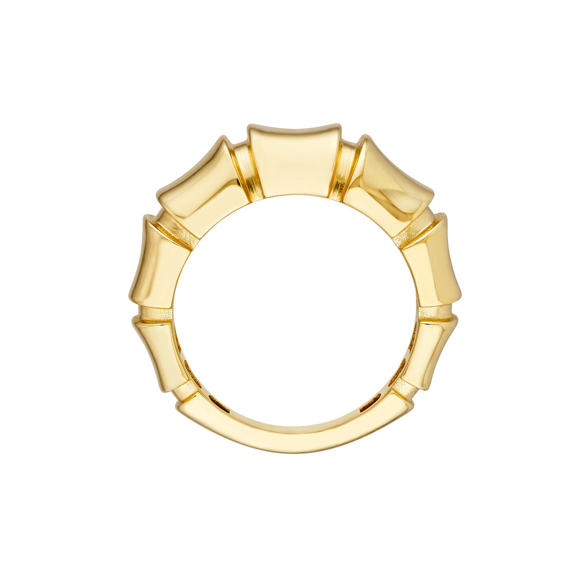 14K Yellow Gold Bamboo Statement Ring