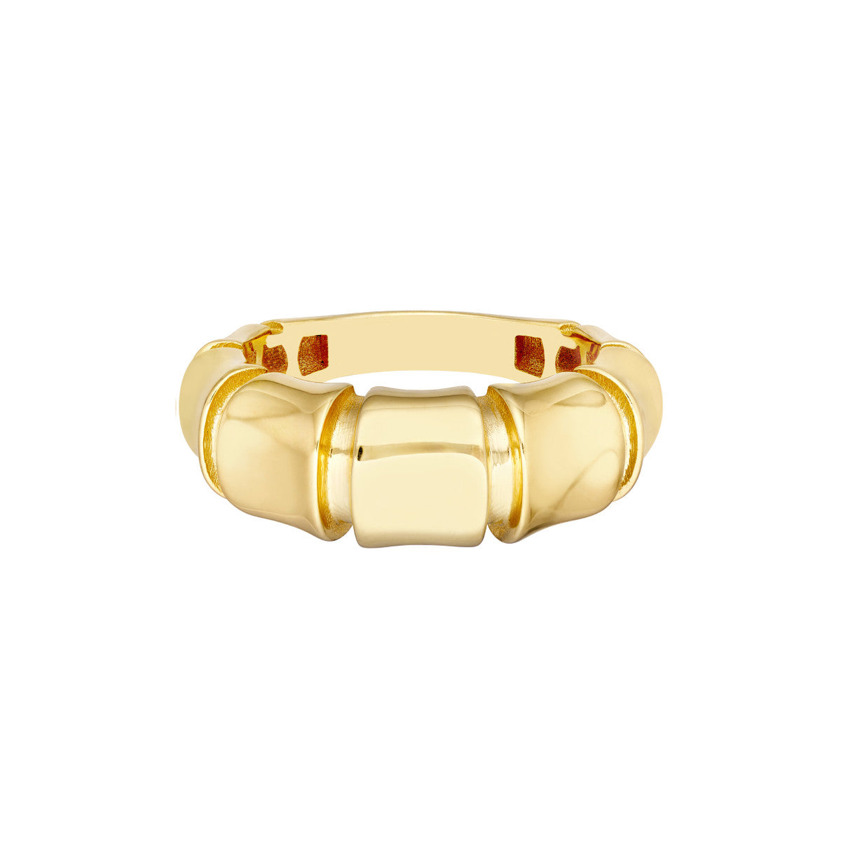 14K Yellow Gold Bamboo Statement Ring