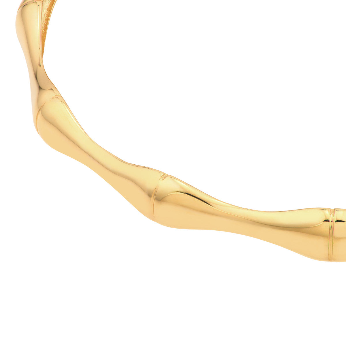 14K Yellow Gold Polished Bamboo Bangle Bracelet