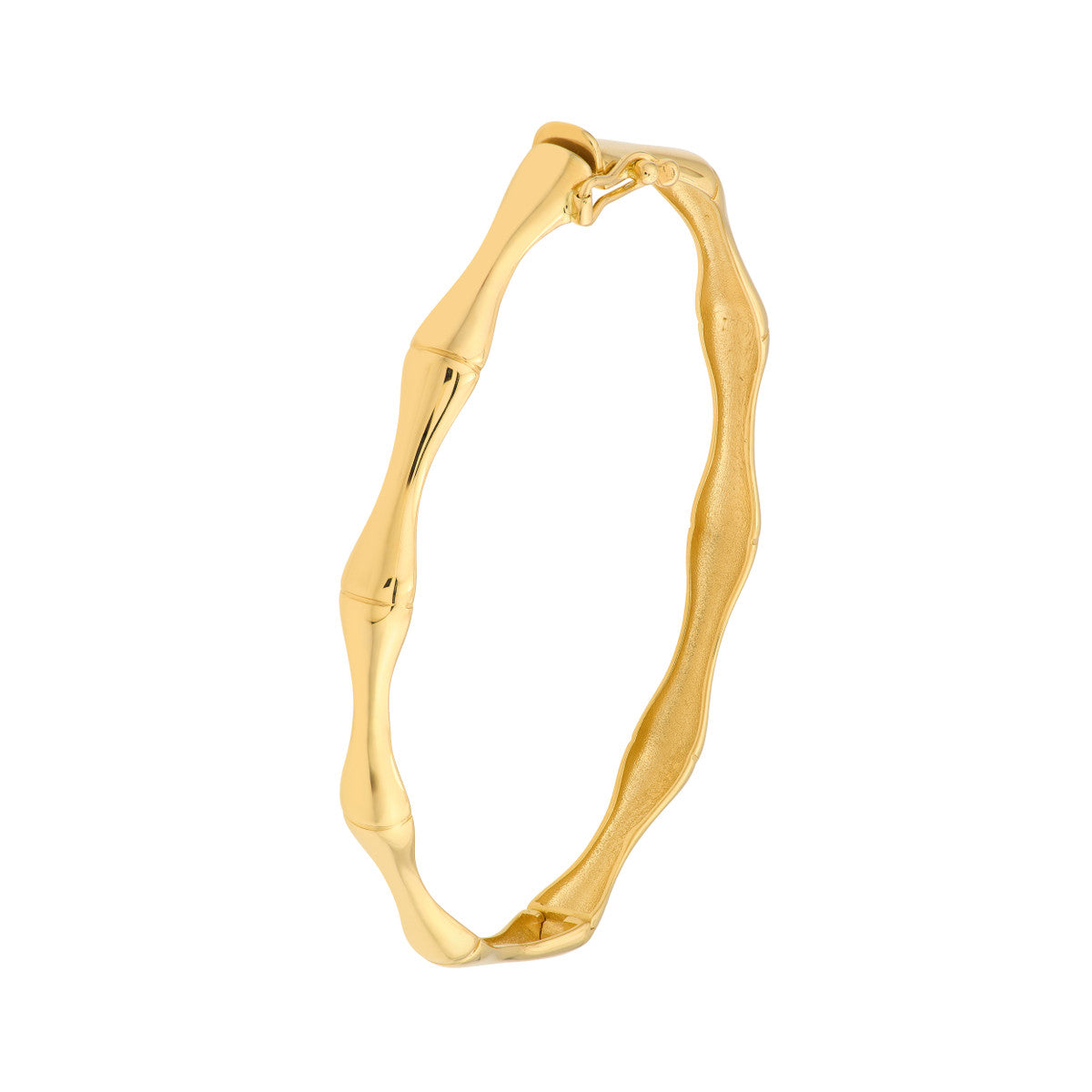 14K Yellow Gold Polished Bamboo Bangle Bracelet