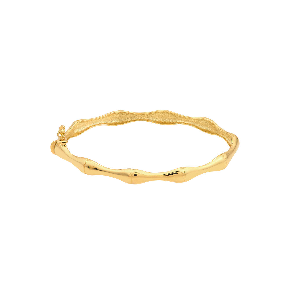 14K Yellow Gold Polished Bamboo Bangle Bracelet