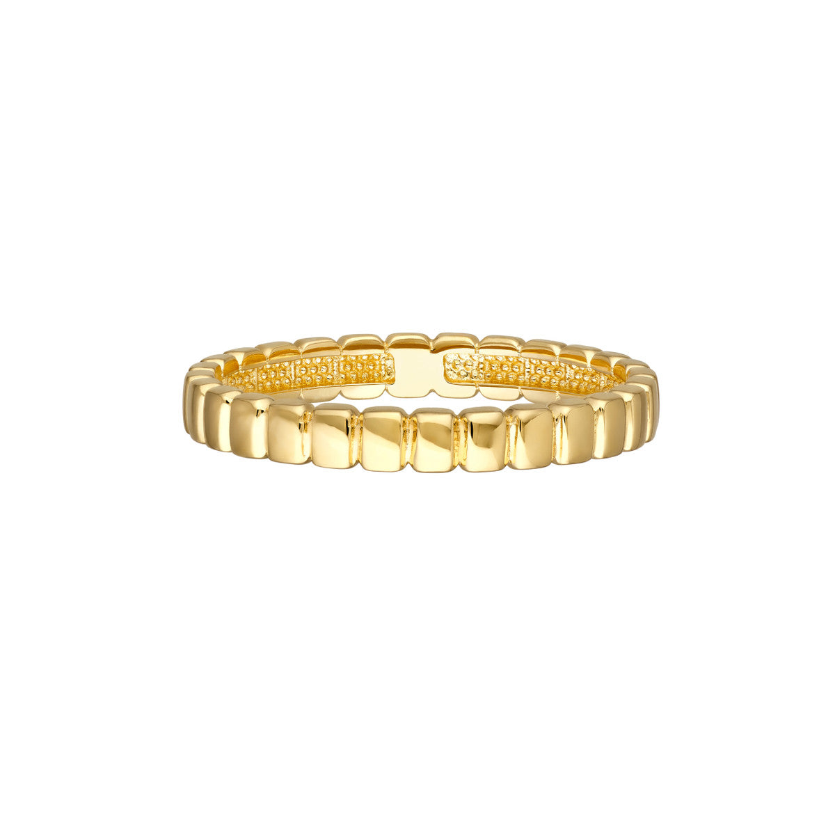 14K Yellow Gold Geometric Skinny Band