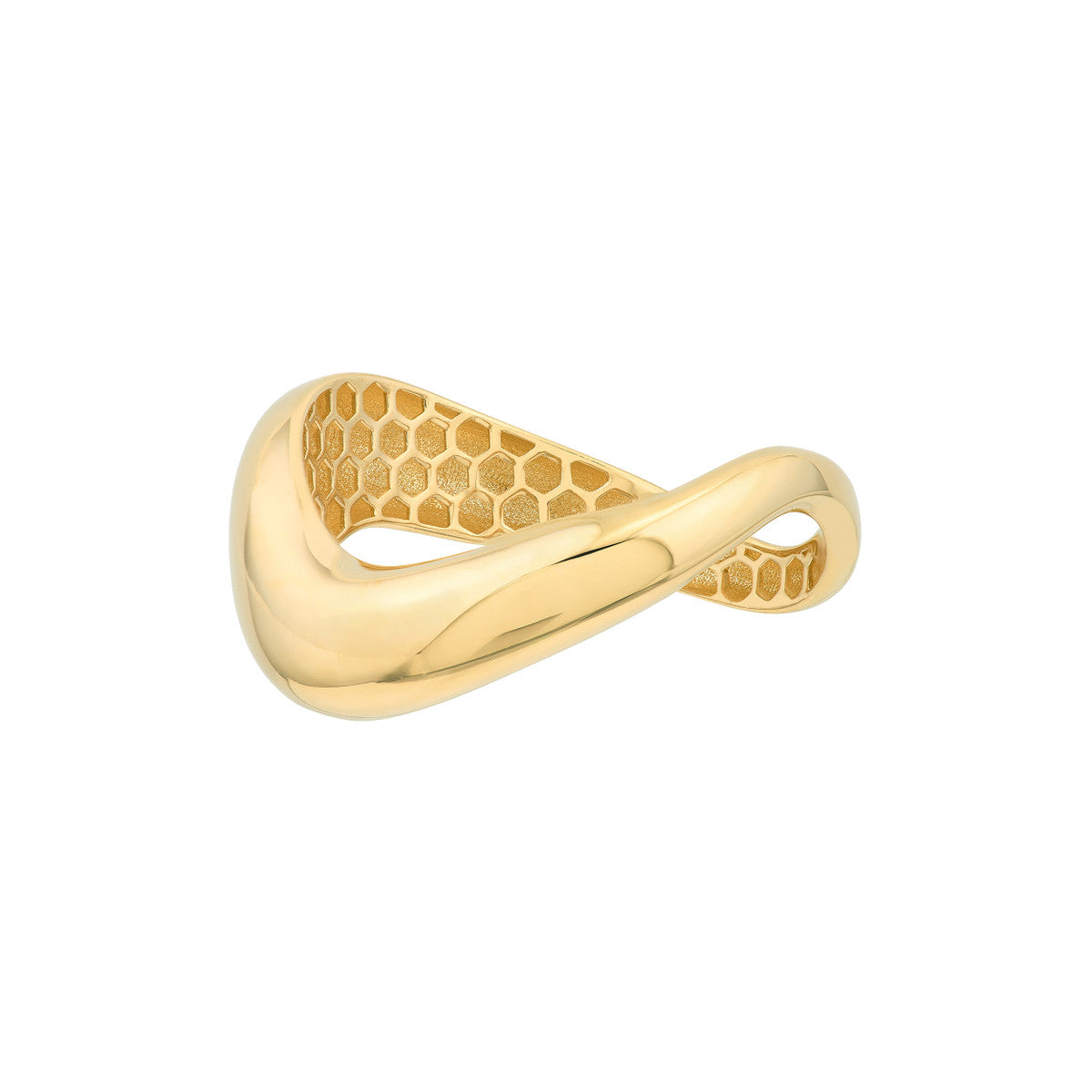 14K Yellow Gold Puffed Wave Ring