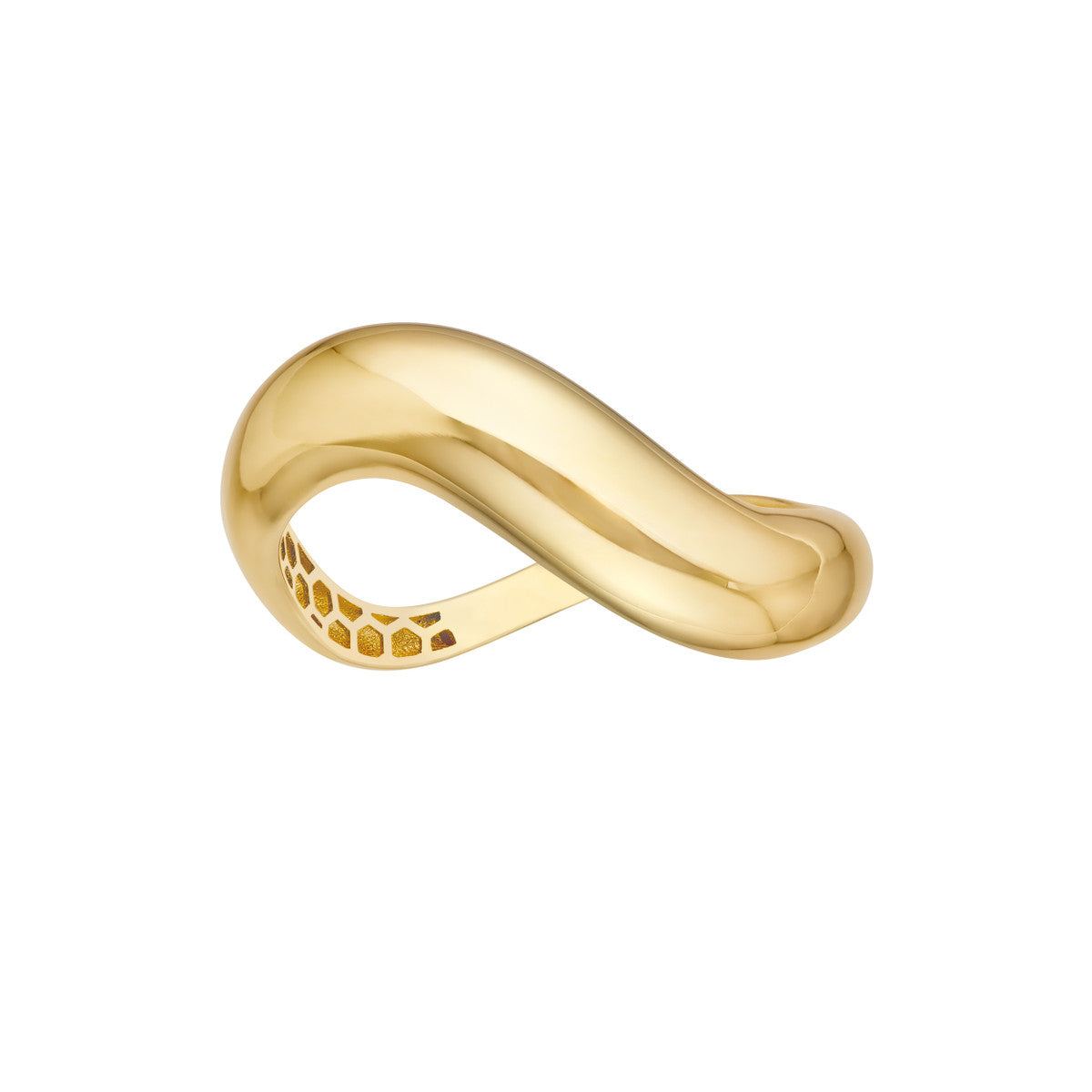 14K Yellow Gold Puffed Wave Ring