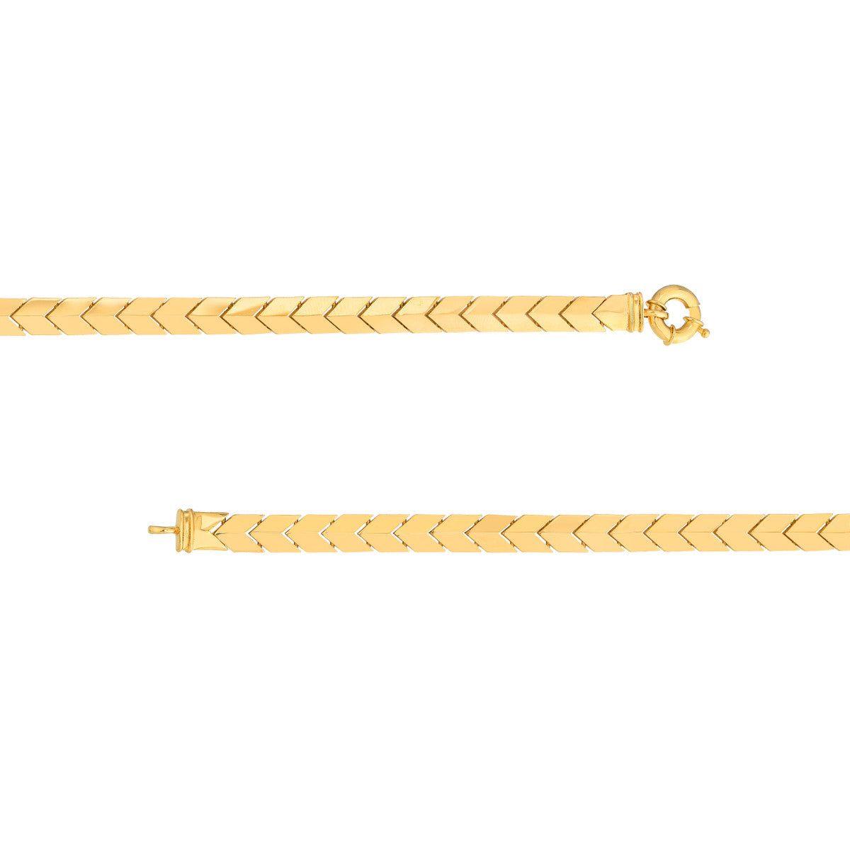 14K Yellow Gold Polished Arrow Link Bracelet