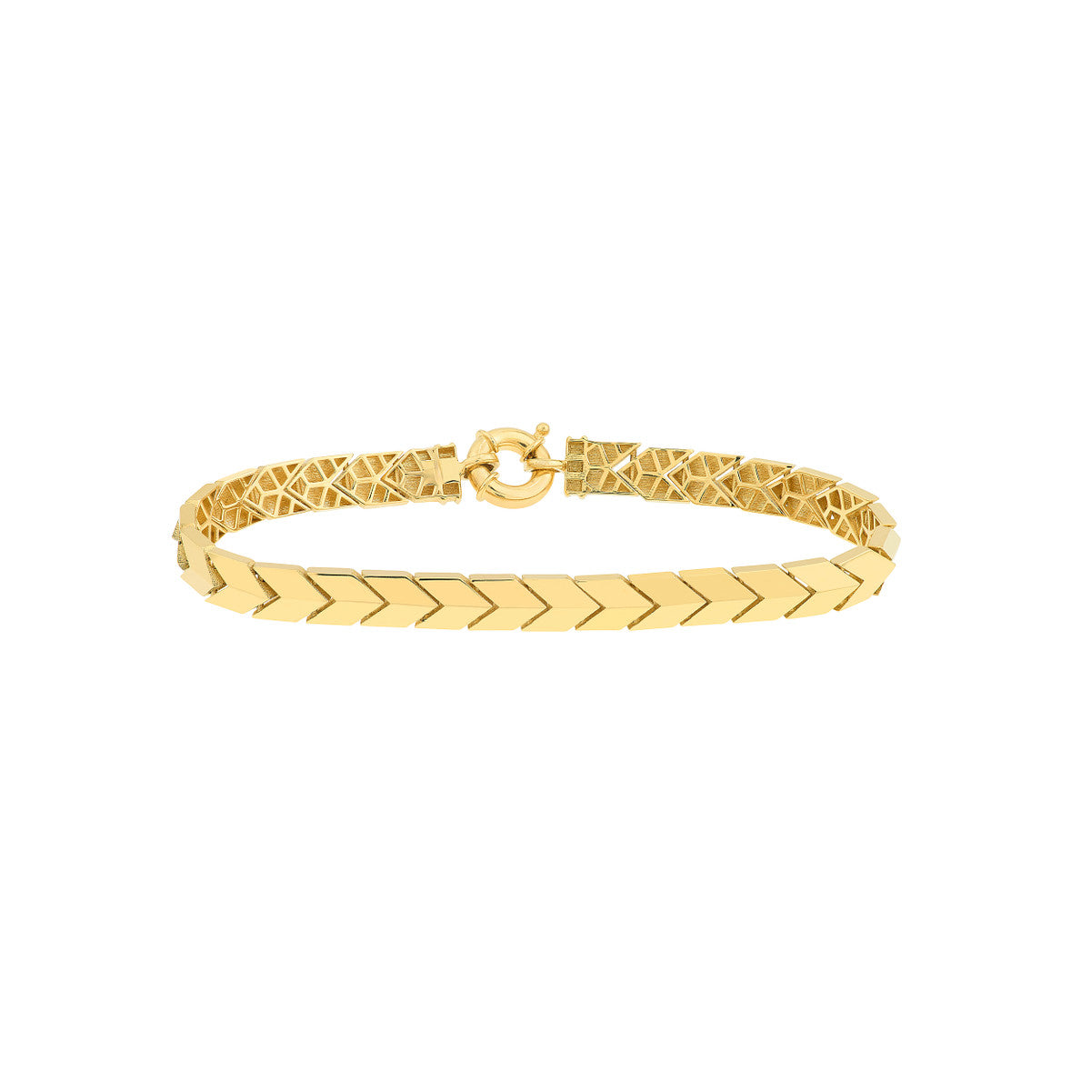 14K Yellow Gold Polished Arrow Link Bracelet