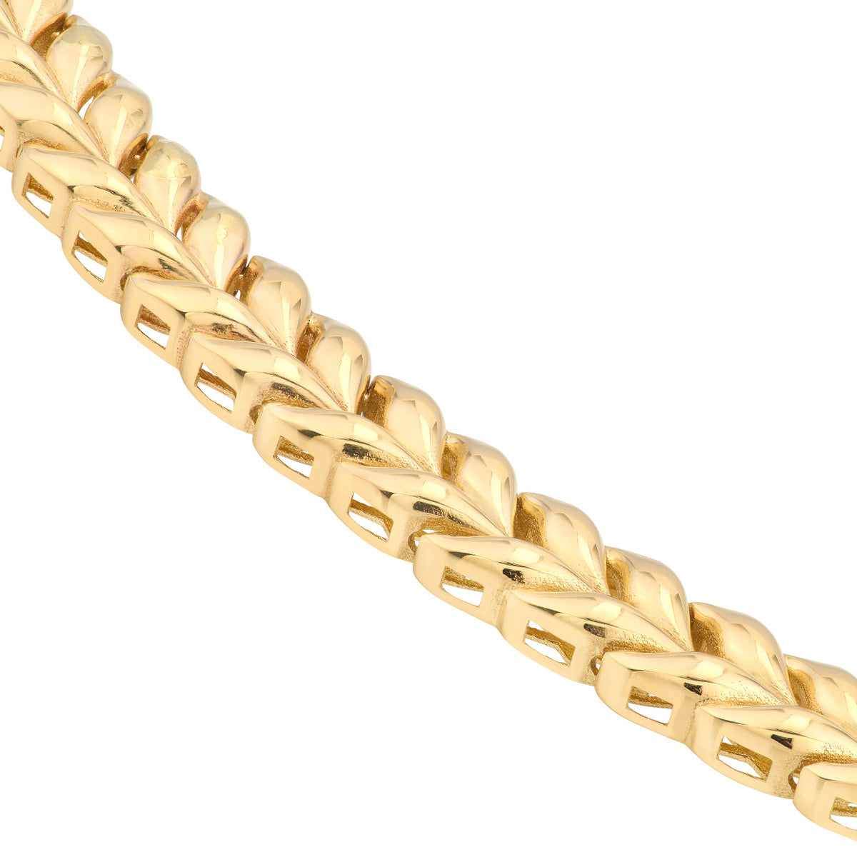 14K Yellow Gold Polished Wheat Link Bracelet