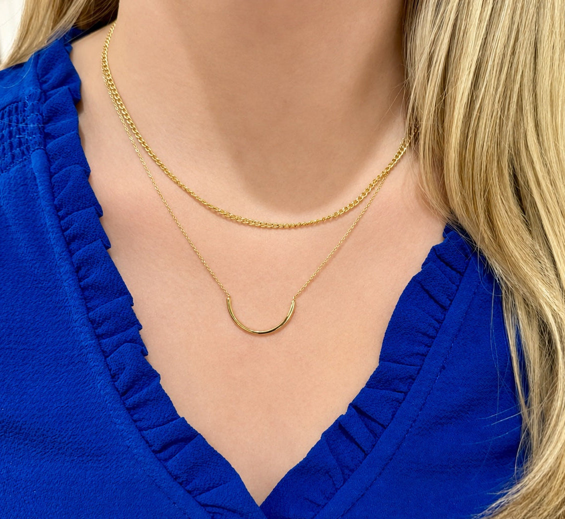 14K Yellow Gold Curb Link Chain Choker