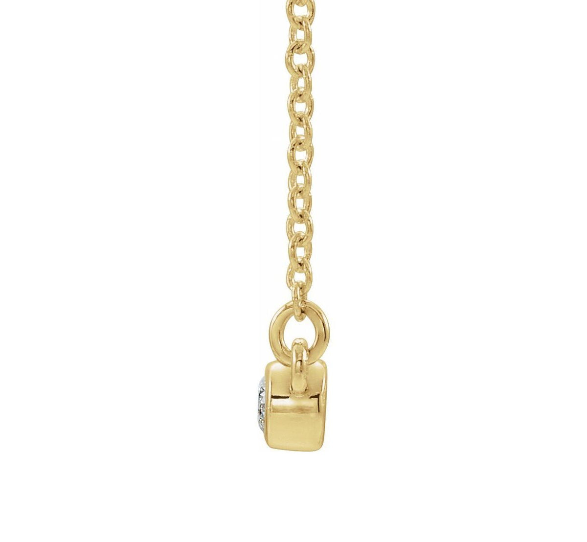 14K Yellow Gold Bezel-Set Diamond Bar Necklace